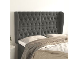 Vidaxl Cabeceira Cama C/ Abas Veludo 147x23x118/128 Cm Cinzento-escuro