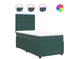 Cama com Molas/colchão 90x200 Cm Veludo Verde escuro MAISON EXCLUSIVE
