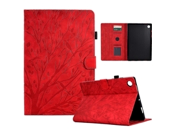 Capa Para Tablet Lenovo M10 Plus Fortune Tree Pressure Flower Em Pu Com Função De Ativação/suspensão.
