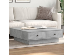 Vidaxl Mesa De Centro 90x90x28 Cm Contraplacado Cinzento Cimento