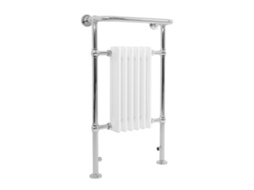 Radiador Toalheiro Tradicional Casa de Banho 950x570 mm branco, aquecido com barra cromada, 704 W, 6 colunas MONSTERSHOP