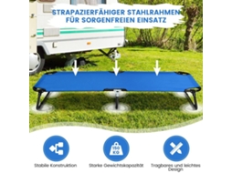 Cama de acampamento dobrável 190 cm NORTHIX com estrutura metálica
