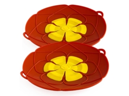 Conjunto De 2 Tampas De Silicone Para Transbordamento Panelas/ Tampa Multiuso, Várias Cores, Ff, Ed