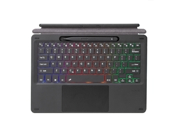 Capa de Teclado Bluetooth para Microsoft Surface Pro 8 com Toque em Luz de Fundo de Três Cores,português, Preto XIAOMOYU