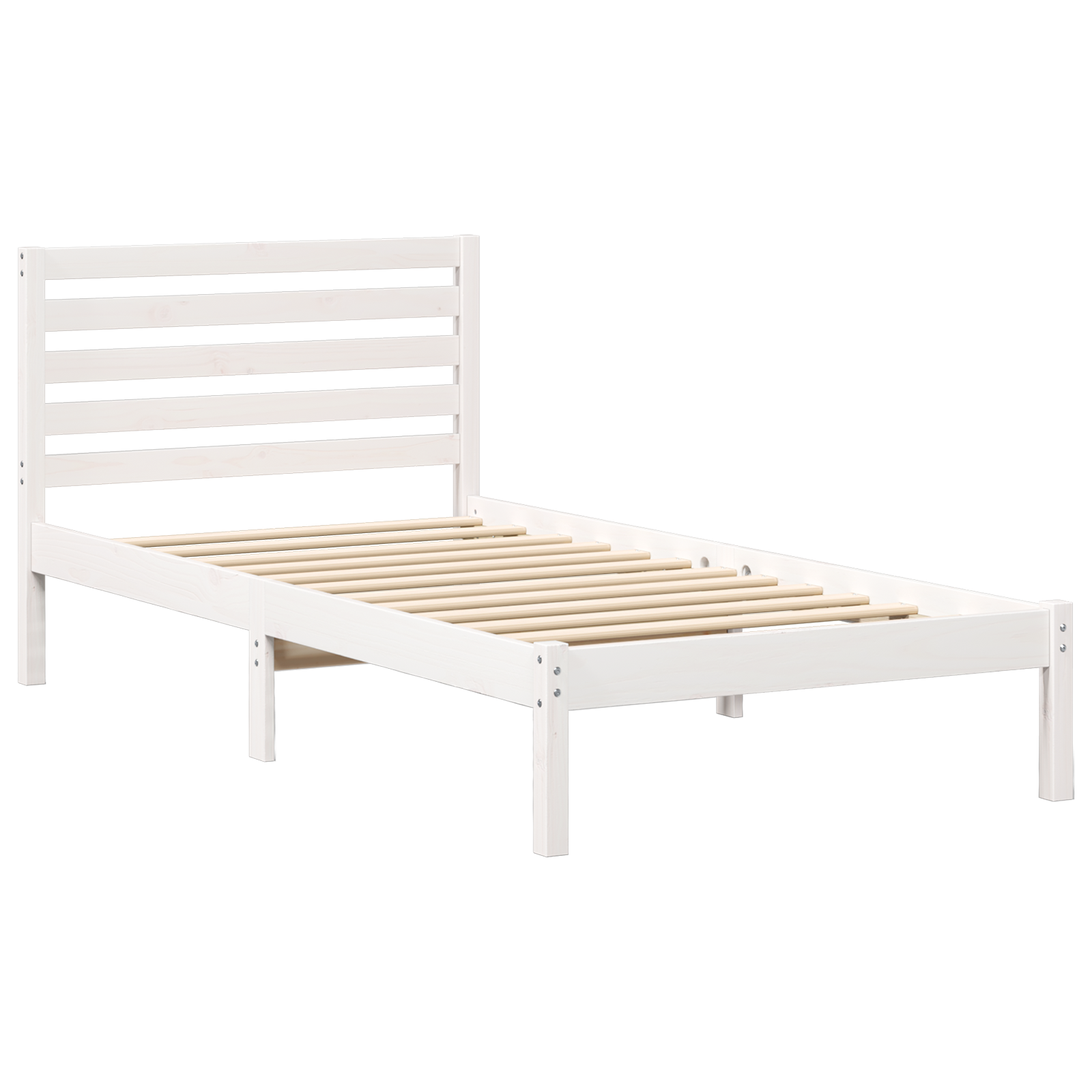 Conjunto 1 Estrado De Cama Plataforma Vidaxl Branco Madeira De Pinho Maciça (80 X 200 Cm)