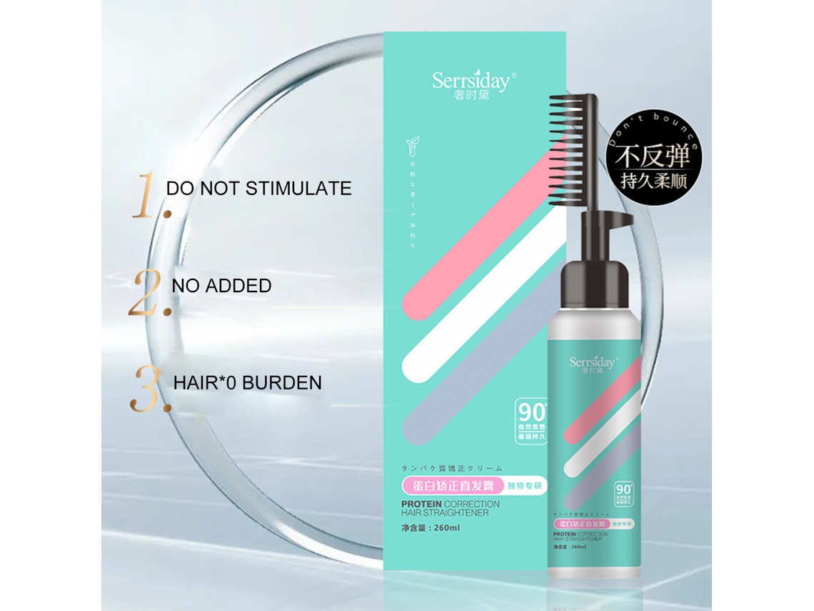 2026 crema Alisadora de Cabelo 260ml com Pente Suavizante Relaxante Tratamento Caseiro