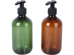 Conjunto de 2 frascos de shampoo com bomba dosadora para animais de estimação, 500 ml, vazios.