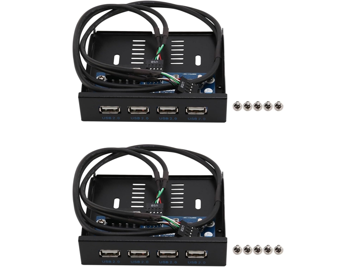 Conjunto De 2 Hubs Usb 2.0 4 Portas Para Disquete 3,5 Polegadas Com