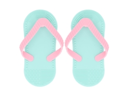 Brinquedo Mordedor LAXISCREED Flip Flop Silicone Ciano