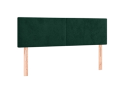 Cabeceira de Cama 2 Pcs em Veludo 72x5x78/88 cm Verde Escuro MAISON EXCLUSIVE
