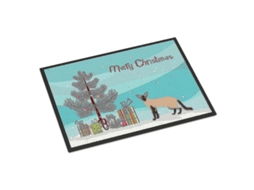 Tapete Colorpoint Cat para uso interno/externo, pelo longo, Feliz Natal, 61 x 91 cm, fabricado nos EUA