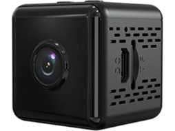 Mini câmera espiã Wi-Fi 1080P HD para bebês, idosos, animais de estimação, visão noturna, detecção de movimento, preta.