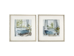 Pintura Dkd Home Decor Banhos 2 Pcs 30 X 3 X 30 Cm
