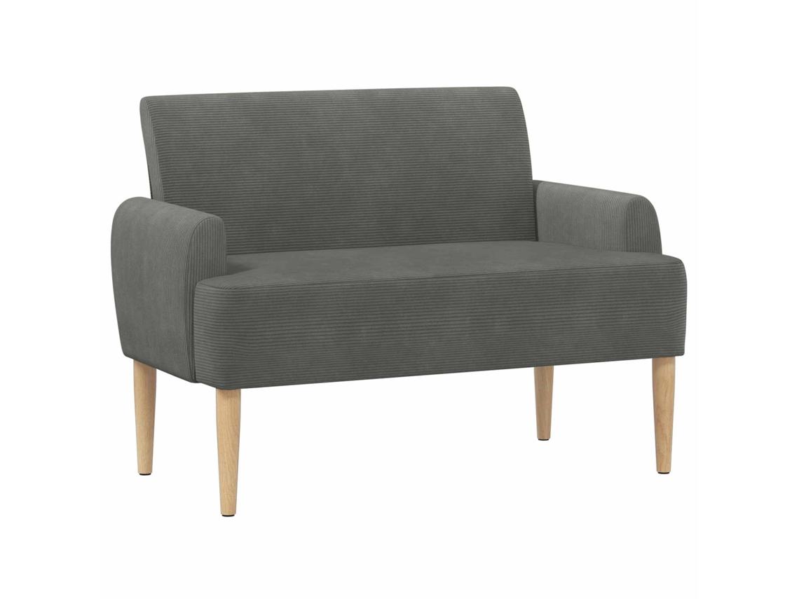 Conjunto 1 Sofá Para Dois Vidaxl Cinzento Escuro Cordão (116 X 67 X 81 Cm)