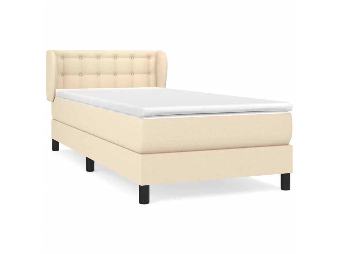 Box Spring Bed, Box Spring Beds Vidaxl Creme Tecido (90 X 190 Cm)