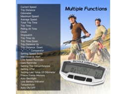 Computador de Bicicleta Digital LCD, Velocímetro Impermeável, 27 Funções, Luz de Fundo Automática S/MARCA