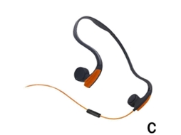 Fones de condução óssea com entrada de áudio 3.5mm, para corrida, treino, caminhada, laranja