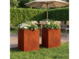Vidaxl Vaso De Jardim 2 Unid. Ferro Enferrujado 40 X 30 X 40 Cm