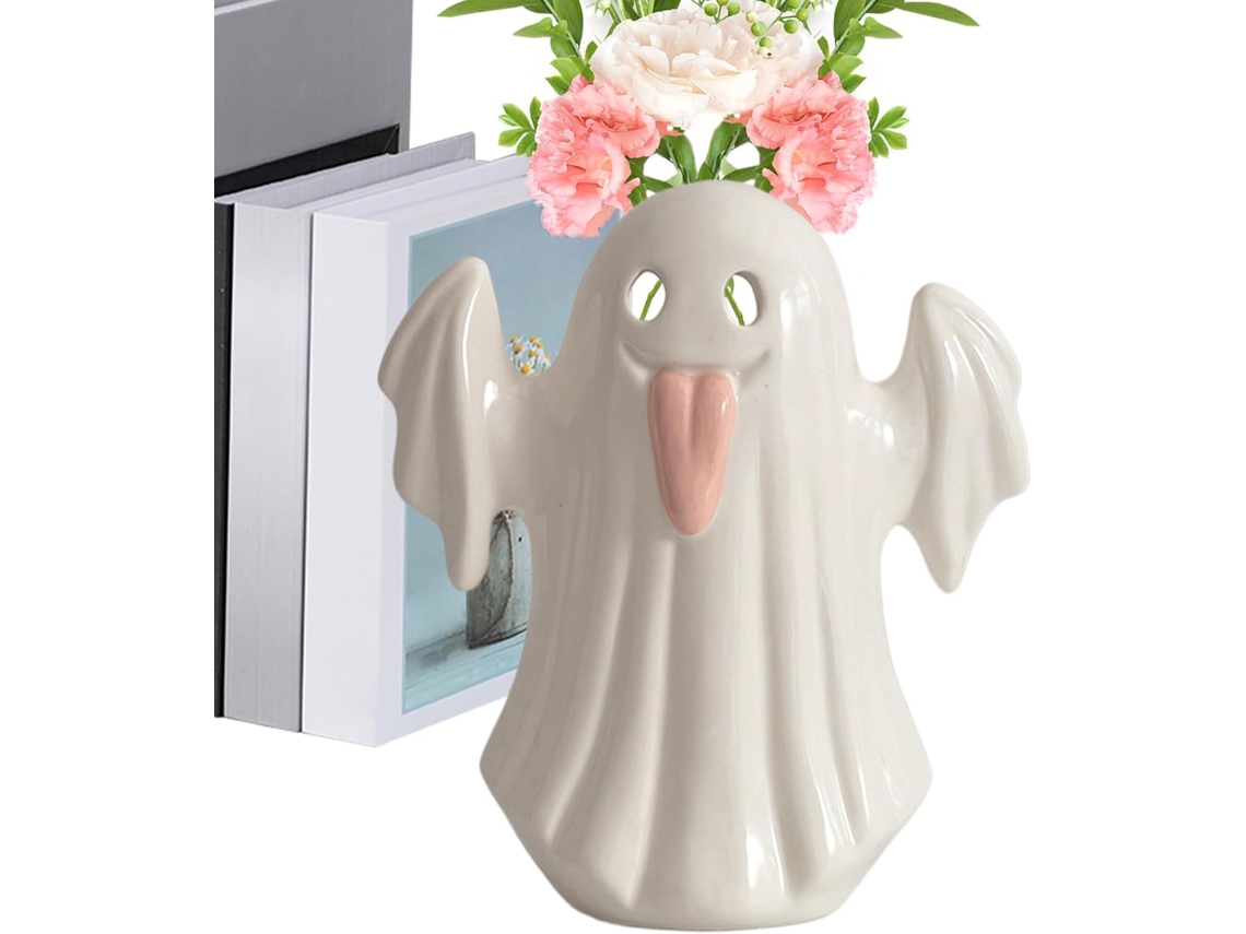 Decorações De Halloween Com Fantasmas: Vaso Pequeno Com Fantasmas E Estatuetas Fofas |
