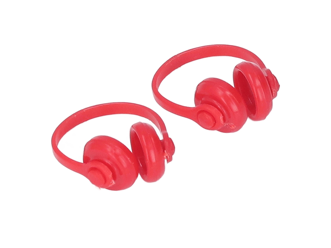 Mali 2pcs Modelo de Fone de Ouvido em Miniatura 1/12 Escala para Casa de Bonecas Vermelho
