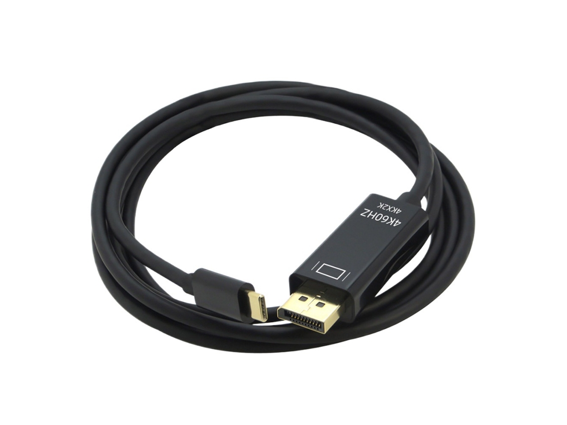 Cabo Adaptador Usb-c Para Displayport 4k 60hz (macho Para Macho - 1,8 Metros)