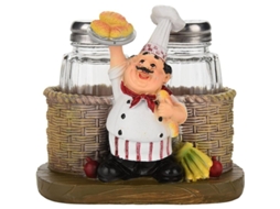 Conjunto De Saleros E Pimenteiros Chef, Estátua Decorativa Organizadora De Especiarias Para Cozinha