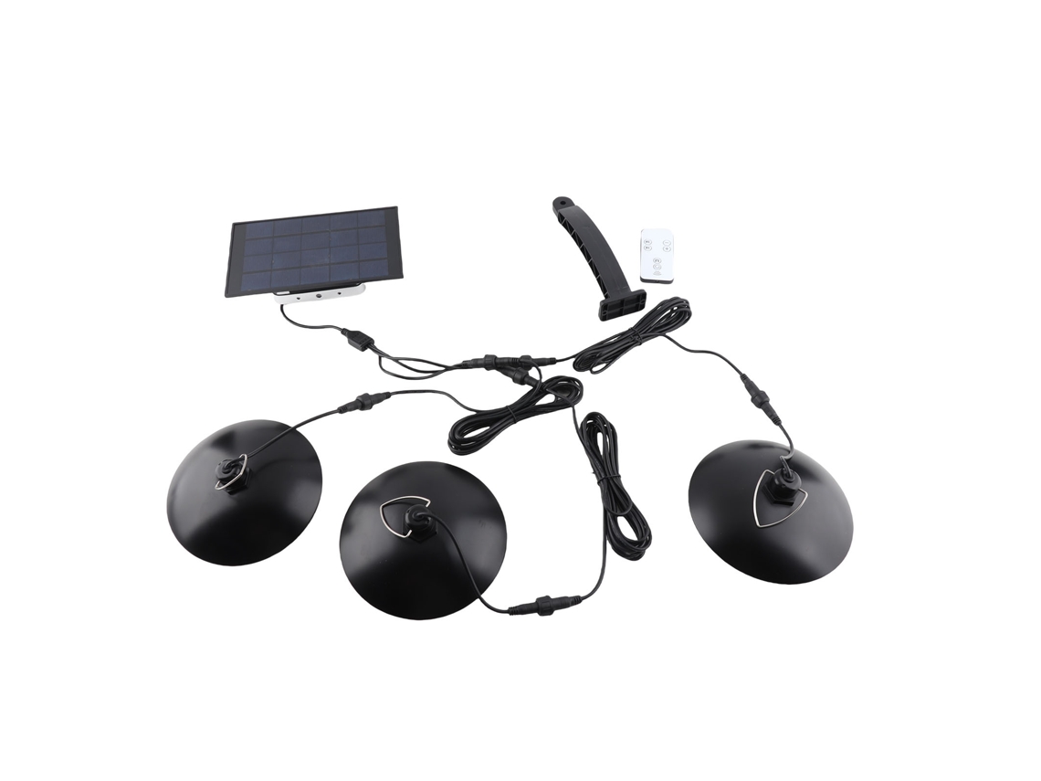 Lâmpada Pendente Solar Led 3 Cabeças Ip65 Ajustável Luz Branca Quente para Exterior Pátio Celeiro Calçada Varanda | S/MARCA