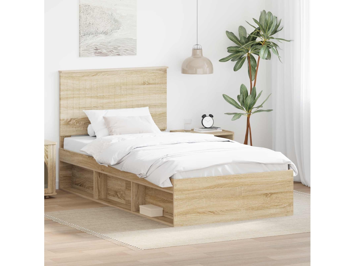 Vidaxl Estrutura Da Cama Com Cabeceira Sonoma 100 X 200 Cm