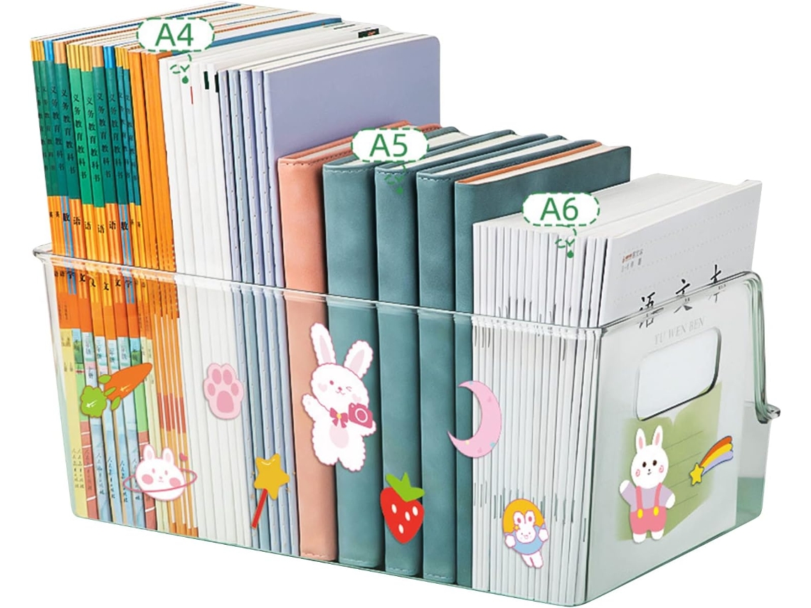 Expositor de Livros em Acrílico Transparente Caixa Organizadora para Estudantes SFUSHOS