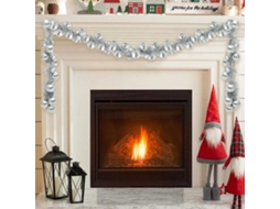 Vidaxl Guirlanda De Bolas De Natal Led Prateado 186 Cm Poliestireno