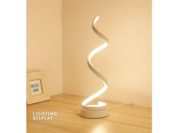 2026 lâmpada de Mesa Espiral Led Branca Quente com Proteção Ocular Ajustável para Quarto e Sala de Estar