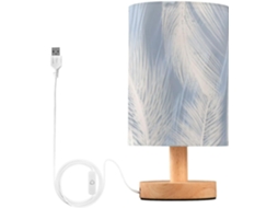 Luminária De Mesa Usb Com Laço Azul, Ideal Para Leitura E Cabeceira