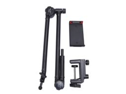 Suporte de Suspensão para Microfone com Braço Metálico 360°, Anti-derrame, 1.5kg, com Clip para Telefone