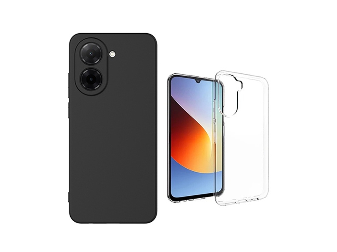 Kit Capa Silicone Superprotect Phonecare Para Xiaomi Redmi A7 4g - Preto / Transparente