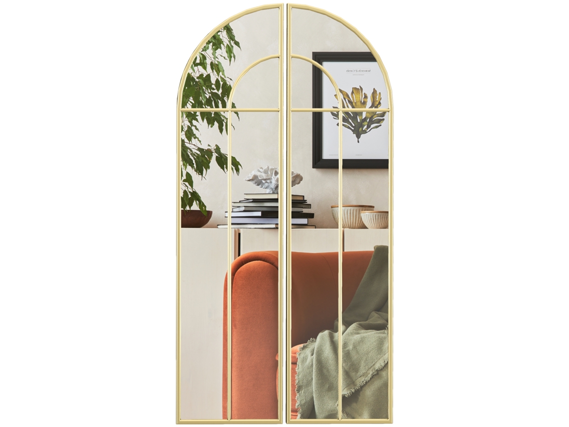 Espelho de Parede Metal, Vidro e Mdf Cor Ouro 30x3x120 cm Homcom