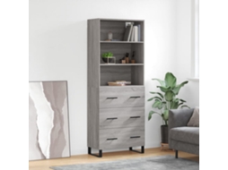Vidaxl Armário Alto 69,5x34x180 Cm Derivados De Madeira Sonoma Cinza