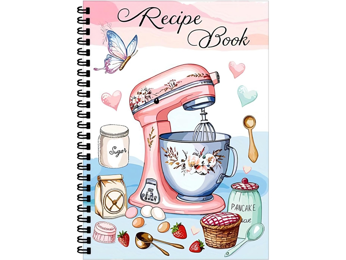 De Familiares Com 100 Folhas, Caderno De Receitas Em Branco, De Espiral Em Para Anotações Manuscritas
