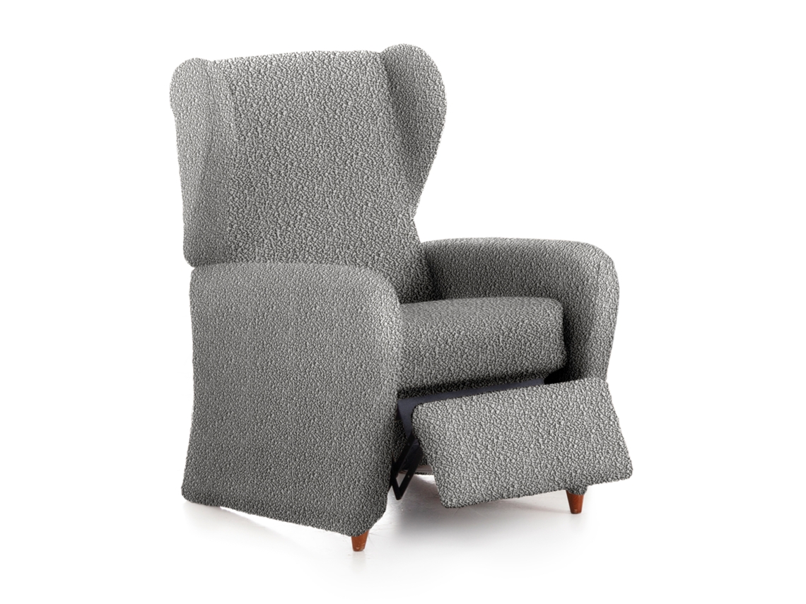 Capa para Poltrona de Relaxamento Bielástica Adaptável Roc 1 Lugar 60-85 Cm Cinza Claro VIPALIA