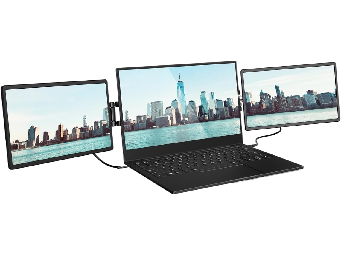 Monitor Portátil Para Laptop, Acessório Ultrafino Com Dois Monitores Externos Para Laptops, Ideal Para Adultos, Estudantes, Professores Gokoco