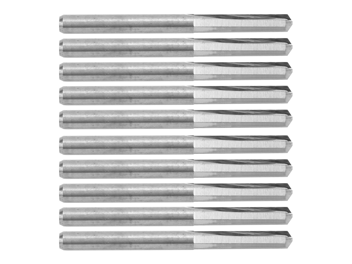 Laxiscreed Pack De 10 Fresas De Carvã O Tungsténio 3.175mm Para Cnc, Acabamento A 90° E 0.3mm