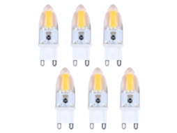6pcs Lâmpada Led g9 cob 500lm 5w 220v silicone lâmpada de teto parede quarto escritório | S/MARCA