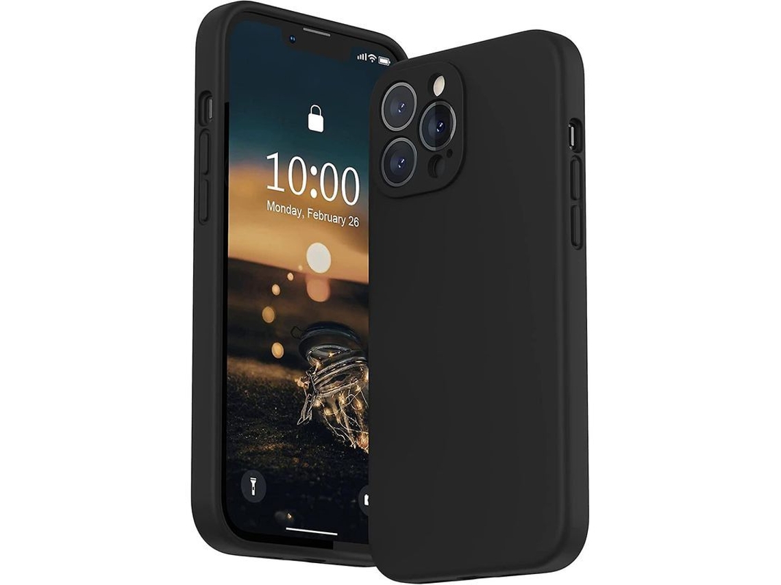 2026 capa de Silicone para Iphone 13 Pro Max Preto (6.7 Polegadas 2021)