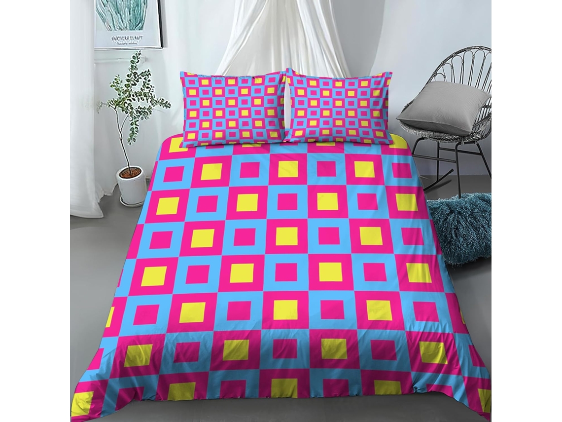 Capa de Edredom com 2 Fronhas 65x65cm em Microfibra Fronha 200x200cm,