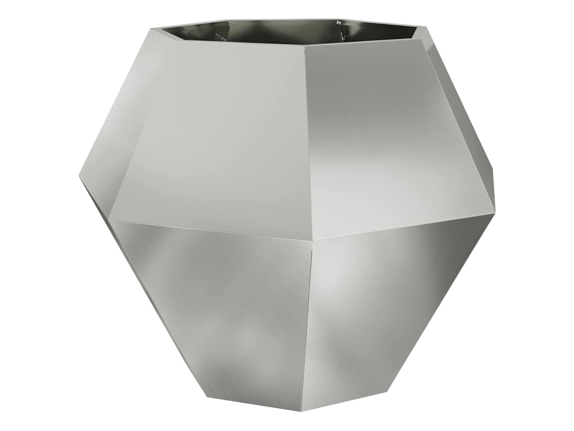 Conjunto 1 Vaso De Exterior Vidaxl Prateado Aço (100 X 100 X 80 Cm)