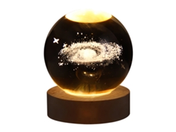 2026 lâmpada de Noite de Cristal 3d com Base de Madeira, Esfera Luminosa Gravada Internamente para Decoração Residencial