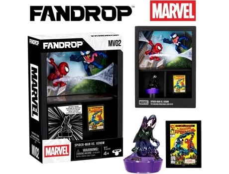 Figurine Fandrop X Star Wars Spider Man Vs Venom Vitrine Com Cena Icônica Mini Pôster 18 Cm