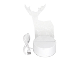 Luz de Noite 3d Led Base Usb Cervo Grande Antlers