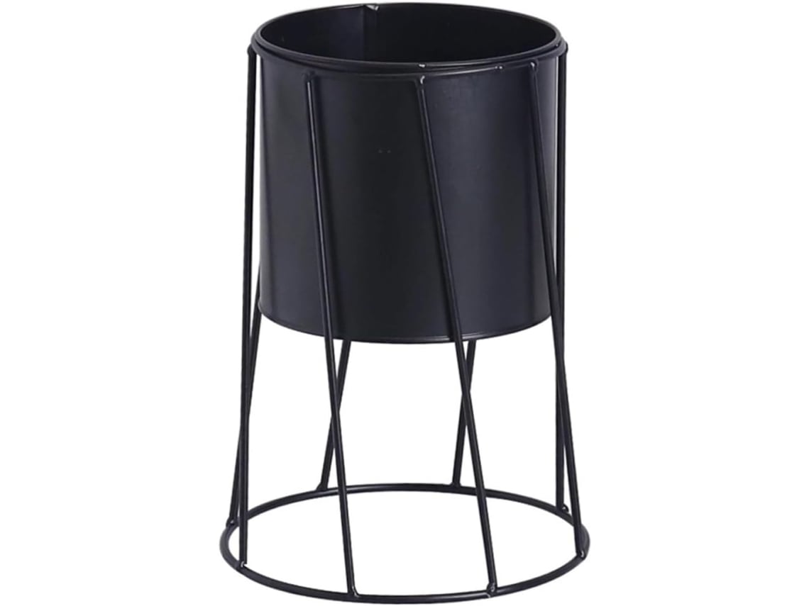 Suporte para Vasos de Flores Kichouse em Metal Preto com Design Geométrico, Estilo Nórdico, para Plantas de Interior e CHABERLU