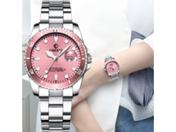 Lurelia Pulseira Para Relógio, Movimento De Quartzo, Analógico, Data/calendário, 30,5mm, 10mm, 16mm, Aço Inoxidável, Abs, Resistente À Água 30m, Rosa