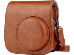 Bolsa Pu Leather Fujifilm Instax Mini 11/9/8 Alça Ajustável Marrom